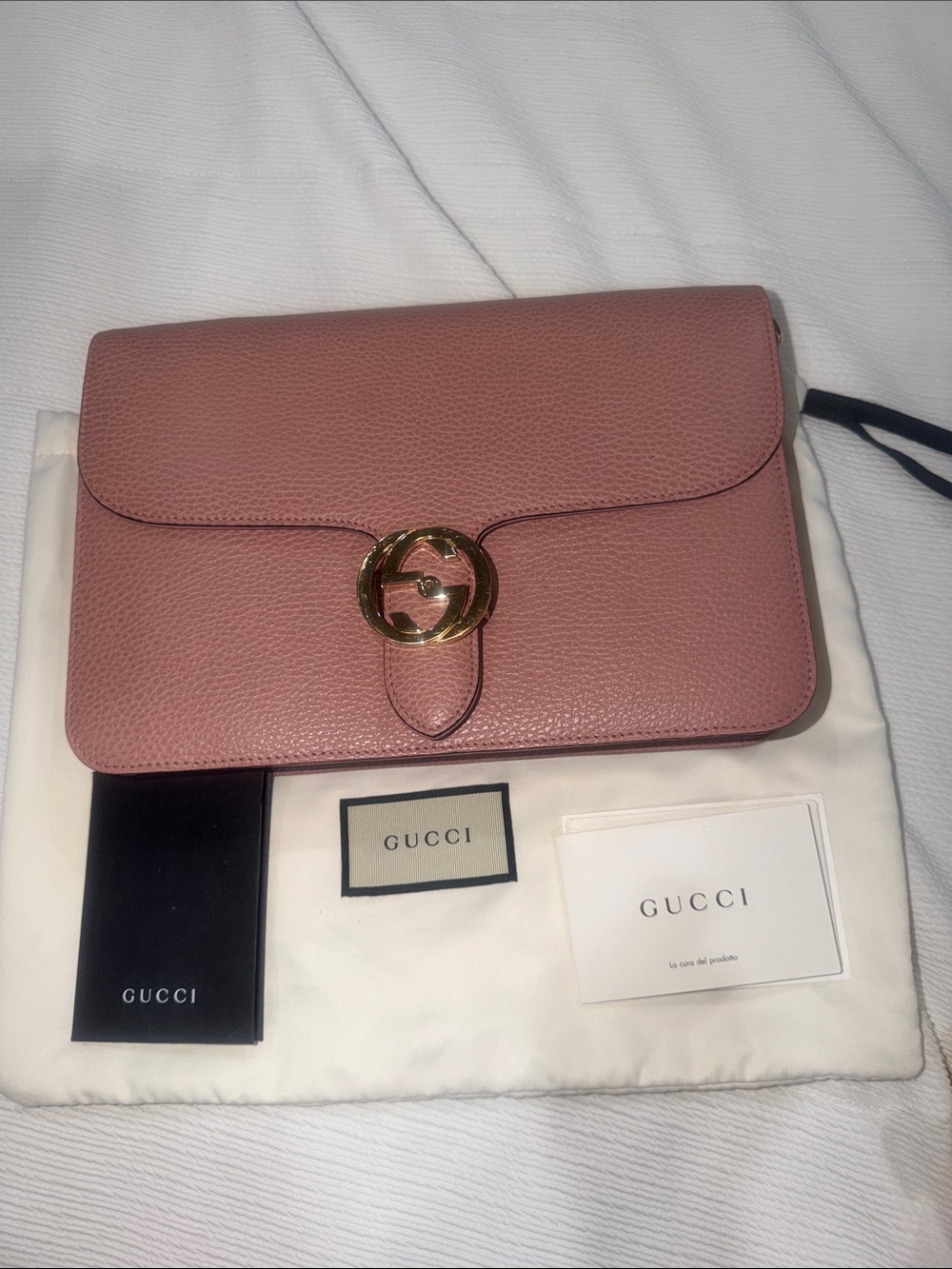 Gucci Interlock Shoulder Bag Dusty Rose